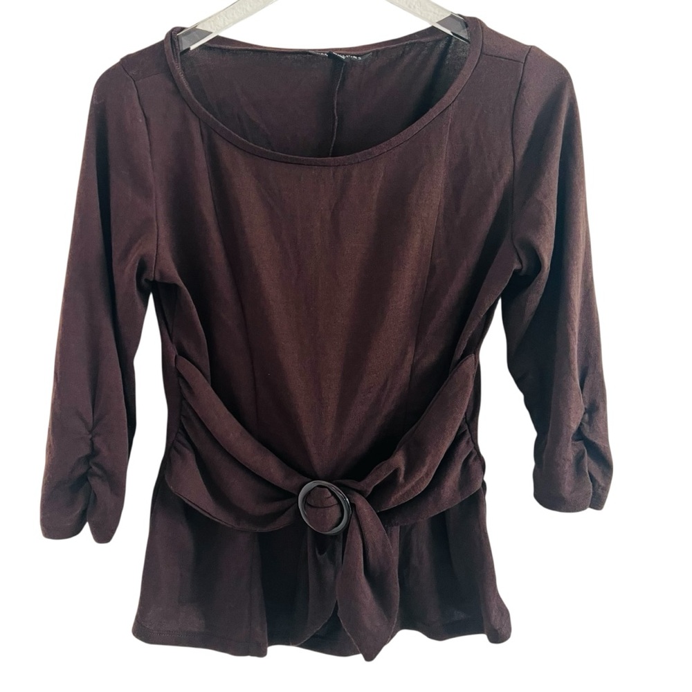 Perceptions New York Brown 3/4 Short Sleeve Shirt